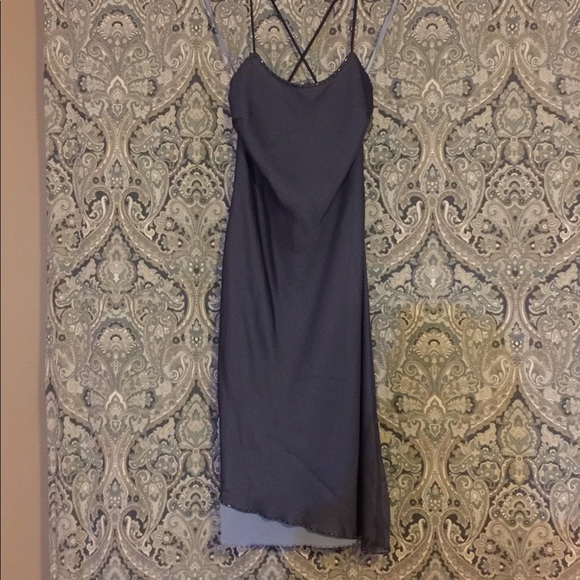 gray tea length dress